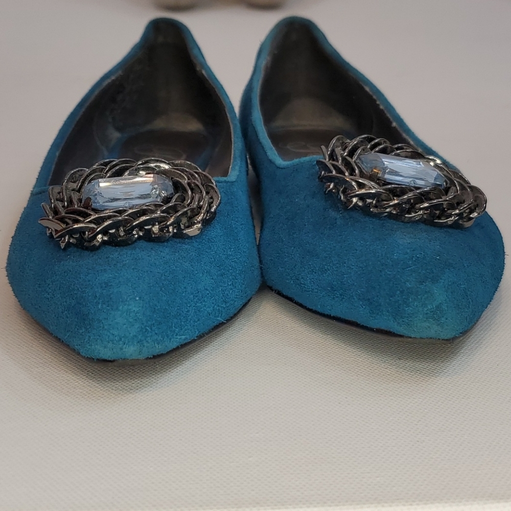 Fergie pointed toe blue suede Flats size 6 - Picture 7 of 16
